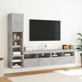  4-dijelni zidni TV elementi s LED svjetlima boja betona drveni | shoptok.hr