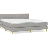 The Living Store Box spring postelja z vzmetnico svetlo siva 160x200 cm žamet - Box Spring Postelja, (21490540) | Shoptok.si