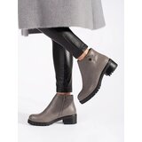 Shelvt Grey ankle boots made of faux leather | shoptok.hr