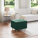  Otoman za pohranu s jastukom Tamnozelena 60 x 60 x 45 cm Baršun | shoptok.hr