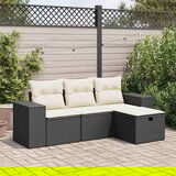 vidaXL 4-dijelni set vrtnih sofa od poliratana s jastucima crni | shoptok.hr
