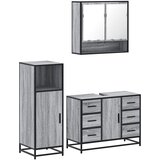 vidaXL kopalniško pohištvo 3 kosi siva sonoma inženirski les | Shoptok.si