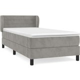 Box spring postelja z vzmetnico svetlo siv 90x190 cm žamet, (20726568) | Shoptok.si