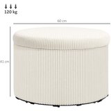  Tabure s prostorom za pohranu od 97 l korduro tkanina pjena sjedalo bež | shoptok.hr