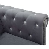 vidaXL Trosjed Chesterfield s baršunastom presvlakom 199 x 75 x 72 cm sivi | shoptok.hr