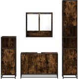  4-dijelni set kupaonskog namještaja boja hrasta drveni | shoptok.hr
