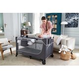 Kinderkraft Potovalna posteljica LEODY, siva z dodatki | Shoptok.si