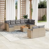  10-dijelni set vrtnih sofa s jastucima bež od poliratana 66 x 62 x 69 cm | Shoptok.si