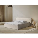 Micadoni Bež tapecirani bračni krevet s prostorom za odlaganje s podnicom 200x200 cm Elizabeth – | shoptok.hr