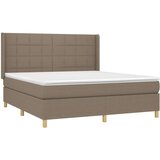  Box spring postelja z vzmetnico taupe 160x200 cm blago, (20894342) | Shoptok.si