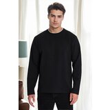 Dewberry 40222 Double Crew Neck Mens Sweatshirt-BLACK | Shoptok.si