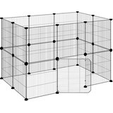  Kavez za ljubimce s 20 panela i vratima crni 35 x 35 cm čelični | shoptok.hr
