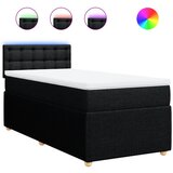Maison Chic Box spring postelja - Vzmetna postelja z vzmetnico črna 90x200 cm blago SL16754, (21883945) | Shoptok.si