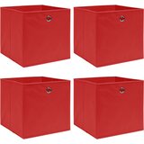  Kutije za pohranu 4 kom crvene 32 x 32 x 32 cm od tkanine | shoptok.hr