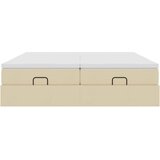  Otomanski okvir kreveta s madracima krem 160x200cm od tkanine | shoptok.hr