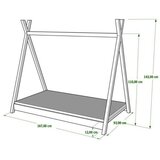  Drveni dječji krevet Tipi - svijetlo drvo - 190x90 cm | shoptok.hr
