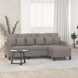  The Living Store Kavč trosed s stolčkom za noge taupe 180 cm blago - Trosed S Stolčkom Za Noge, (21456454) Cene