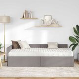  Kutni krevetni okvir s madracem Ostalo 2 pcs Sivo-smeđa tkanina | Eponuda.ba