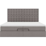  Otomanski posteljni okvir z vzmetnicami taupe 200x200 cm blago, (21653305) | Shoptok.si