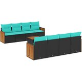 vidaXL 9-delni vrtni komplet sedežnih garnitur z blazinami črne barve poli ratan, (5000294002) | Shoptok.si