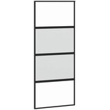  Klizna vrata crna 90 x 205 cm od kaljenog stakla i aluminija | shoptok.hr