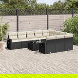 vidaXL 11-dijelni set vrtnih sofa od poliratana s jastucima crni | shoptok.hr