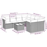  9-dijelni set vrtnih sofa s jastucima crni od poliratana | shoptok.hr