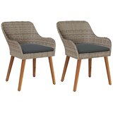  Vrtna stolica s jastukom 2 pcs Crna 62,5 x 55 x 82 cm poliratan | shoptok.hr