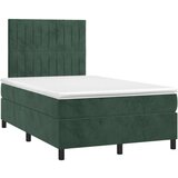  Box spring postelja z vzmetnico LED tem. zelena 120x200cm žamet, (20899274) | Shoptok.si