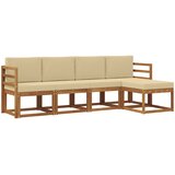  Set vanjskih sofa 5 pcs Prirodna i bež Čvrsto drvo akacije | shoptok.hr