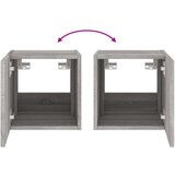 vidaXL Stenska TV omarica z LED lučkami siva sonoma 30,5x35x30 cm | Shoptok.si