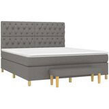  Box spring postelja z vzmetnico temno siva 160x200 cm blago, (20788842) | Shoptok.si