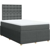 vidaXL Box spring postelja z vzmetnico temno siva 120x190 cm blago | Shoptok.si