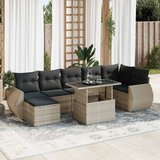 vidaXL 8-dijelni set vrtnih sofa od poliratana s jastucima svjetlosivi | shoptok.hr
