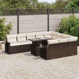 vidaXL 11-dijelni set vrtnih sofa od poliratana s jastucima smeđi | shoptok.hr