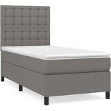  Box spring postelja z vzmetnico temno siva 80x200 cm blago, (20883769) | Shoptok.si