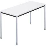  pravokotna miza, kromirana štirikotna cev, šxg 1200 x 600 mm, bela | Shoptok.si