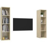  Zidni TV ormarići 2 kom boja hrasta sonome od iverice | shoptok.hr