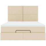  Otomanski krevet s madracem krem 140x190cm od tkanine | shoptok.hr