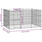 Vanjski kavez za pse od pocinčanog čelika s krovom 7,26 m² | shoptok.hr
