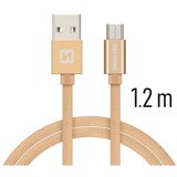 Swissten kabel USB/microUSB, platneni, 1.2m, zlatni | shoptok.hr