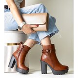 Gemre Brown high block heel ankle boots Lubena | Shoptok.si