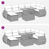 vidaXL 9-dijelni set vrtnih sofa od poliratana s jastucima sivi | shoptok.hr