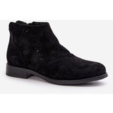S. BARSKI Womens Flat Heeled Cutout Boots Black S.Barski | Shoptok.si