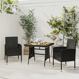  3-dijelni vrtni blagovaonski set od poliratana crni | shoptok.hr
