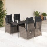  7-dijelni vrtni blagovaonski set sivi od poliratana | shoptok.hr