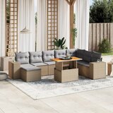  9-dijelni set vrtnih sofa s jastucima bež od poliratana bagrem | shoptok.hr