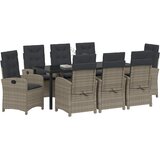  Vrtni set za objed 9 kom. Siva poliratan | shoptok.hr