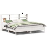 vidaXL Krevet s regalom z knjige bez madraca bijeli 180x200cm borovina | shoptok.hr