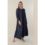 By Saygı Long Crepe Dress With Half Moon Sleeves. Plus Size 2-Piece Suit With Puffy Caftan Lined The Sleeves And The Front. | shoptok.hr